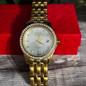 Citizen Gold Luxury Watch with Crystal Accents